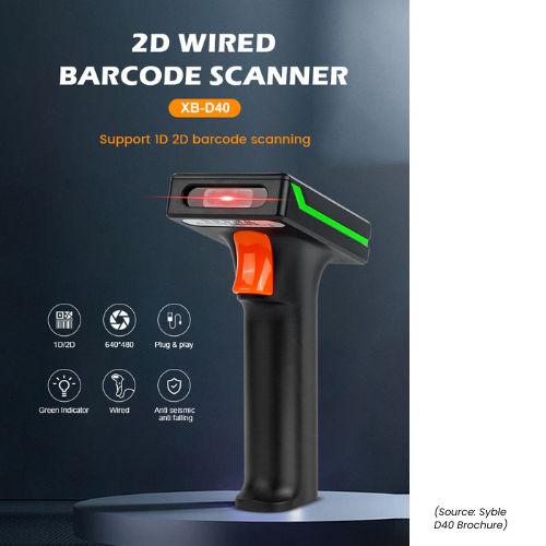 Syble XB-D40 2D Wired Barcode Scanner - Image 2