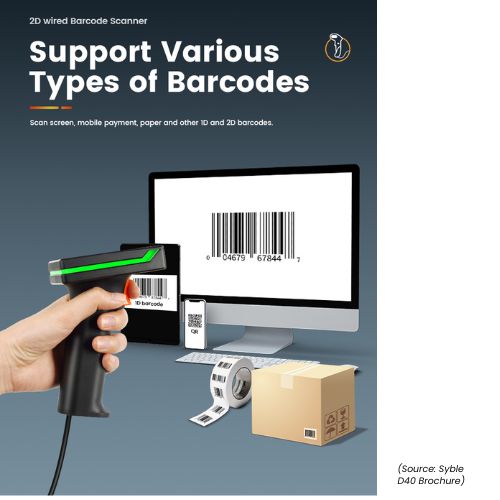 Syble XB-D40 2D Wired Barcode Scanner - Image 5