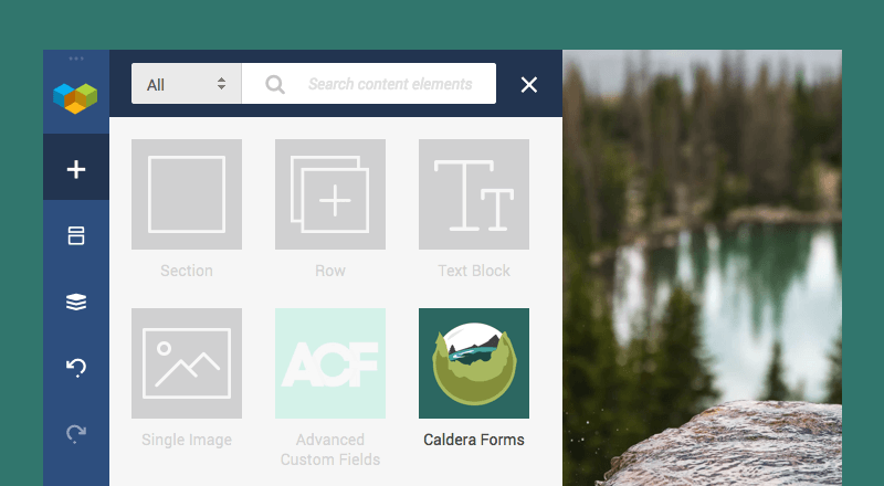 Add Caldera Forms element with Visual Composer