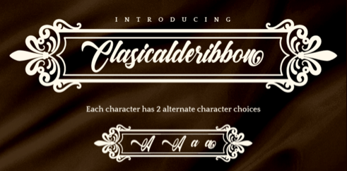 Clasicalderibbon font