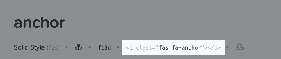 Copy Font Awesome Anchor Icon HTML Code