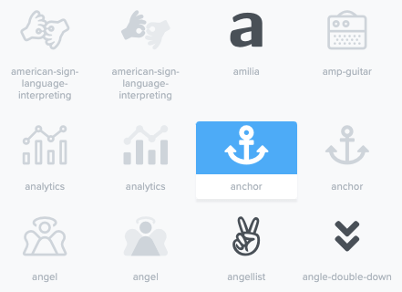 Adding Anchor Icon from the official Font Awesome icon library