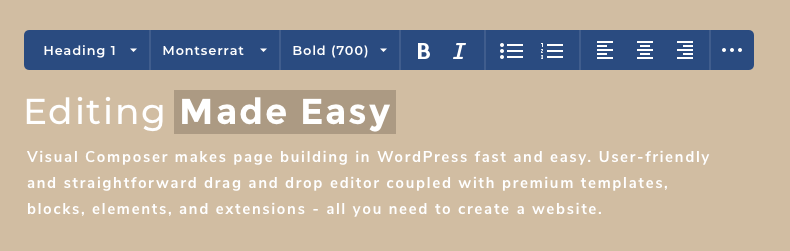 UI/UX for inline text editor for WordPress