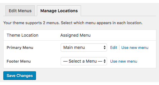 Manage location of a menu in WordPress website