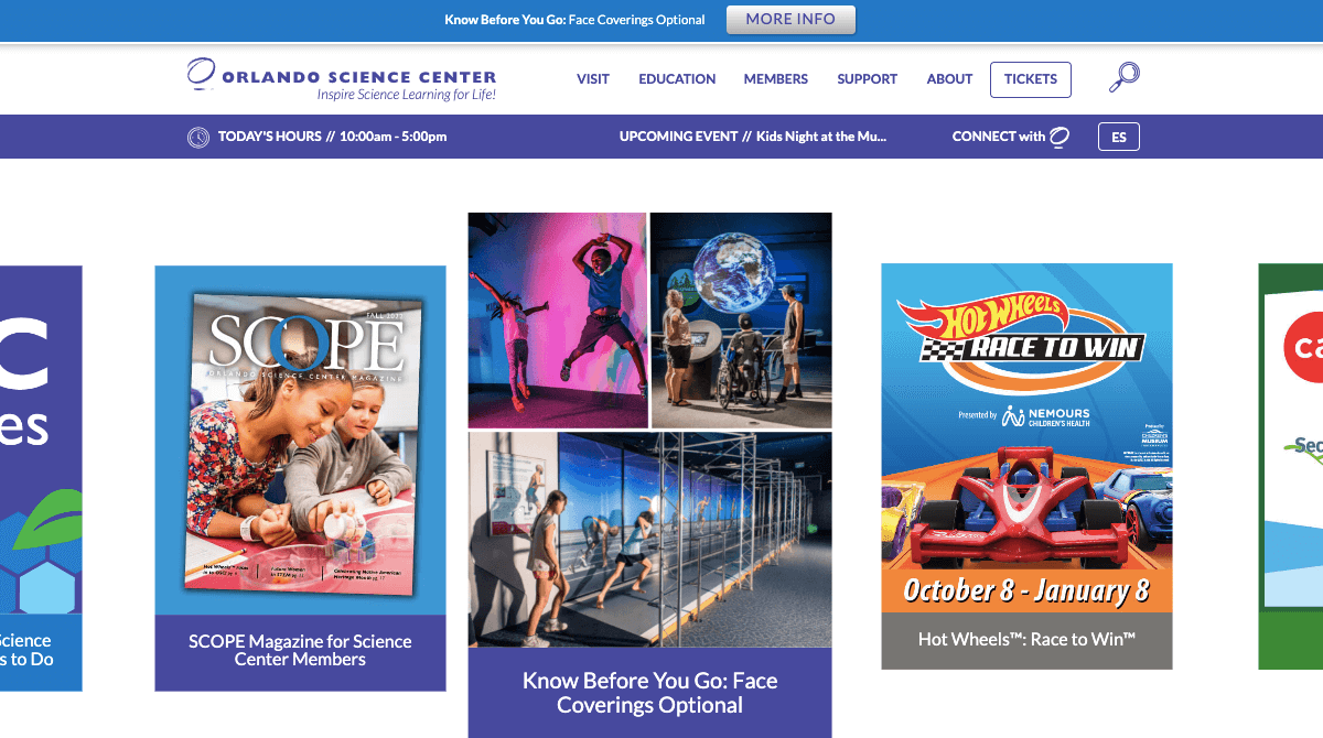 Orlando Science Center website