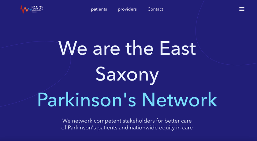 Panos Care Parkinson's Network website design