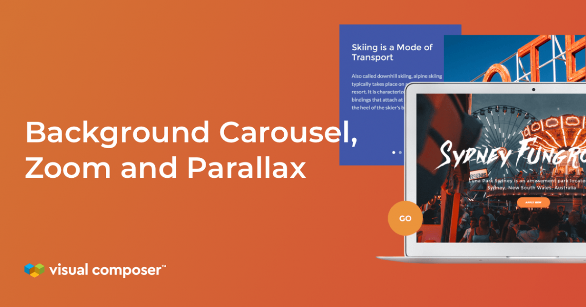 Image background with carousel, zoom and parallax effects