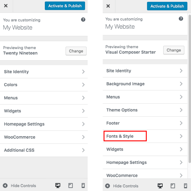 Change fonts with WordPress theme customizer